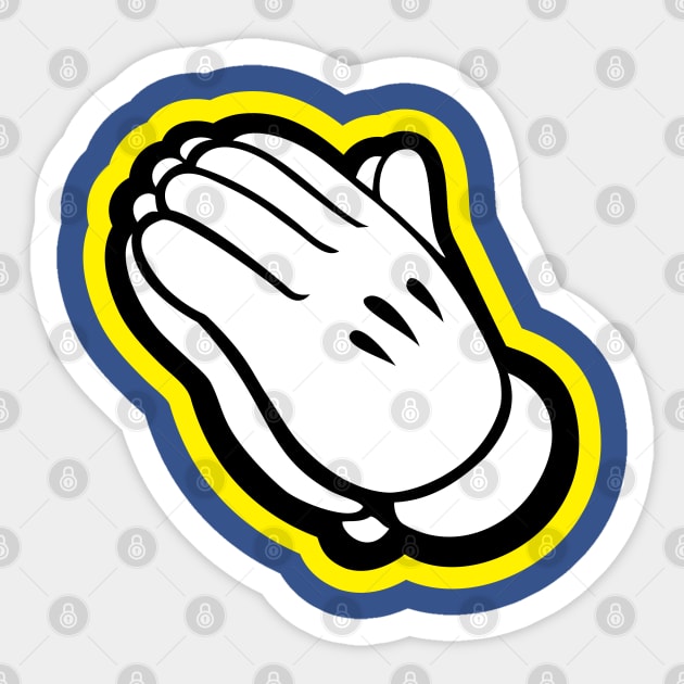 Praying hands-yellow Sticker by God Given apparel